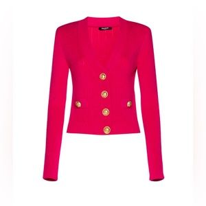 Balmain
Balmain Button Embellished Ribbed Cardigan